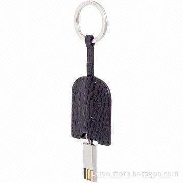 Leather USB Drive with Free Sample, 10 Years Data Retention and 64GB Memory Capacity